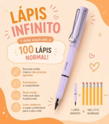 LÁPIS INFINITO ETERNO COM BORRACHA (EQUIVALE A 100 LÁPIS) - Multicolorido - Visão 6