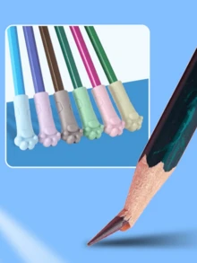 10pcs Cute Cat Paw Shaped Pencil Caps/Cartoon Pencil Holders, Silicone Pencil Protectors, Suitable For Elementary Students, Boys And Girls Back To School Season (Random Color And Style) - Random Style - View 8