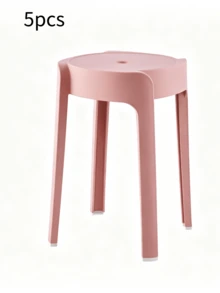 1 Piece, 5 Pieces Integrally Molded Plastic Round Stools, Multiple Colors Available, Hollow Round Seat With Anti-Slip Stool Legs, Stackable For Space-Saving Storage, Simple Tall Stools For Adults, Suitable For Dining Rooms, Living Rooms And Bathrooms - Multicolor - View 15