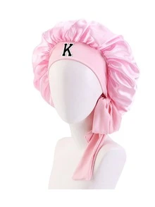 1pc Women's Satin Bow Long Tie Sleep Cap, Adjustable Sleep Cap, Suitable For Curly Hair, Silky Anti-Static Night Headscarf, Sleep Hair Care Cap - Multicolor - View 27