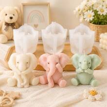 Elephant Candle Silicone Mold 3D Cute Elephant Animal Shape Wax Mold DIY Handmade Candle Making Tool Craft Mold For Home Decor Gift - Elephant - View 2