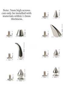 3 Colors Metal Cone Studs Screw Back Punk Rivets Bullet Studs Shoe Nails Clothing Shoes Bags DIY Craft Decoration - Punk Rivets - View 8