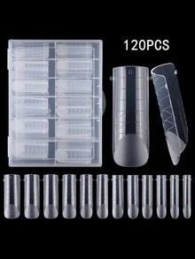 160pcs Straight Dual-End Gel Nail Molds, Suitable For Fingers And Toes, Wide And Flat, Reusable, Unisex, Pre-Etched, No Grinding Required - Clear - View 5