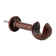 Kit With 6 Simple Curtain Rod Supports Pair With 19mm End - MAHOGANY - View 6