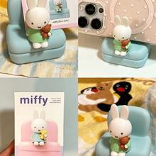 Miffy Sofa-Shaped Phone Stand Blind Box, Cute Rabbit Character ABS Desktop Phone/Tablet Stand, Portable Foldable Desktop Stand, Japanese Style Cute Home Office Decor, Random 1pc - Multicolor - View 1