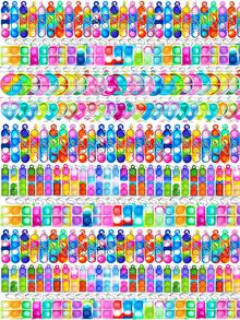 12/30/48/60pcs Geometric Pattern Bubble Stress Ball Keychain, Silicone Finger Press Sensory Toy, Wholesale Multi-Color Squeeze Desk Toy, Summer Vacation Fun, Student Classroom Reward, Back To School Small Gift, Pencil Case Accessory, Random Color And Style - Multicolor - View 2