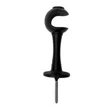 Kit With 6 Simple Curtain Rod Supports Pair With 19mm End - Black - View 6