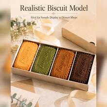 Realistic Rectangular Biscuit Display Model, Available In 4 Colors, Ideal For Dessert Shop Counter Displays, Coffee Shop Combo Set Presentation, And Photography Styling Props. - Rectangular Cookie Mold - View 2