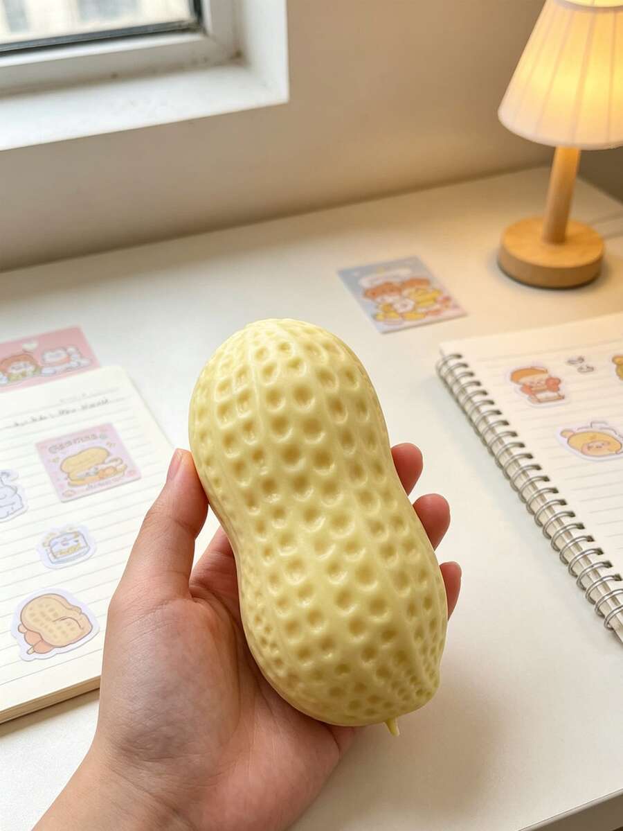 Stress Relief Peanut Shaped Squeeze Toy, Smooth Soft Stress Relief Squeeze Clay, Adult Anxiety Relief Toy, Cute Desk Decor Accessory, Suitable For Workplace Break Time