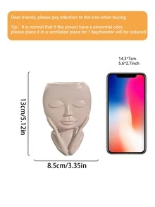 1个手工制作的脸形花盆，直立“接吻”脸花盆，适合悬挂植物，可爱的多肉植物盆，树脂材质，趣味脸花盆，白色，1个。 - 多顏色 - 查看 9