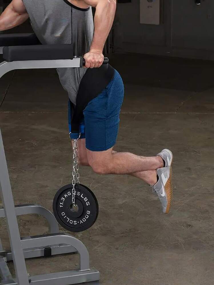 附鏈條吊掛腰帶，適合引體向上、撐體、深蹲、重量訓練，深蹲配件，Crossfit 健身運動用，男女通用健身器材用品 - 黑色 - 查看 5
