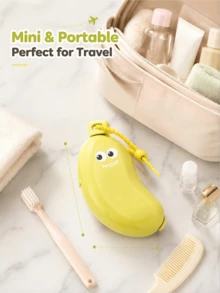 Alat Penyimpanan Perawatan Mulut Berbentuk Pisang, Mini Portabel "2-in-1". Kantong Pasta Gigi Silikon Terintegrasi, Dapat Menyimpan Pasta Gigi, Dengan Desain Tali Tarik, Praktis Untuk Menguras dan Menggantung, Cocok Untuk Perjalanan Bisnis dan Wisata, Dapat Juga Digunakan Sebagai Kotak Penyimpanan Kosmetik Portabel di Kamar Tidur. - MultiWarna - View 5