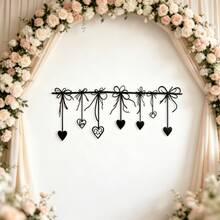 Metal Wall Art, Romantic Heart And Bow Design, Perfect For Hanging In Bedroom Or Entryway, Ideal Choice For Love-Themed Decor, Also A Great Gift For Valentine's Day - A - View 8