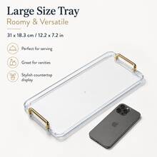 1pc Bathroom Shelf, Single Layer Design, Can Hold Cosmetics, Skincare Products, Perfume, Toothbrush, Suitable For Bathroom, Bedroom, Office - Clear - View 7