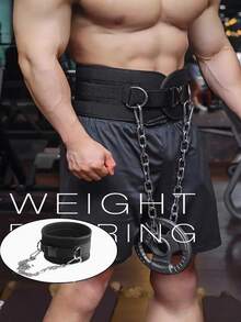 Đai xích hỗ trợ tập dip cho nâng tạ, tối ưu cho hít xà, dip, squat, đai nâng tạ gắn thêm tạ squat, tập CrossFit, đai dip unisex, phụ kiện thiết bị gym - màu đen - Xem 3