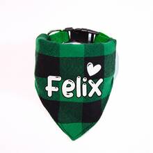 1Pc Custom Dog Pet Plaid Bandana, Personalization Name ID, Paw Print, Bone, And Heart Logo To Choose, Triangular Bib Dog Cat Scarf Wonderful Customized Pet Neckerchief Scarf Dog Saliva Towel - Multicolor - View 15