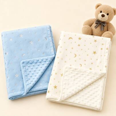 Thickened Cute Animal Design Baby Swaddle, Soft Skin-Friendly Warm, Suitable For Gifts, Multiple Colors Available, Unisex For Boys And Girls, Hook And Loop Design