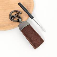 Short Leather Keychain, Fashionable Microfiber Leather Key Chain, Suede Key Ring Car Key Chain Pendant Creative Gift For Women And Men, Cool Fashion Car Key Chain, Car Key Chain, Minimalist Key Chain Key Ring Lanyard, Halloween, Christmas - A - View 8