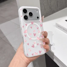 [24h Shipping From DE/FR/ES]Apple 11-17 Phone Case - Cute Cat Hearts New Jelly Style For IPhone 17 Pro Max/16 Pro/15/14 Plus Holiday Gifts 13 For Men And Women Compatible With Magsafe Supports Wireless Charging Comfortable To Touch Phone Case Gift For Women Men Birthday Present - 1 Piece Of Picture Color - View 1
