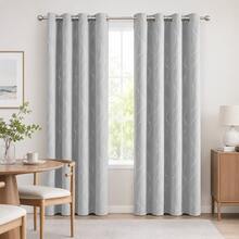 NOSBEI 1pc High Density Silver Foil Meteor Blackout Curtains With Grommets, Sun Protection Finished Curtains, Modern Luxury Decorative Curtain Fabric, Suitable For Living Room, Bay Window And Home - Light Gray - Hot Silver Meteor - View 5