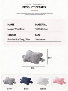1pc Cute Aesthetic Ergonomic Soft Memory Foam Mouse Wrist Rest Pad With Non-Slip Rubber Base, Comfortable Anti-Fatigue Hand Support Pillow, Portable Student Computer Desk Laptop Cushion Mat Accessories Office College Daily All-Season - Multiple Colors and Styles - View 8