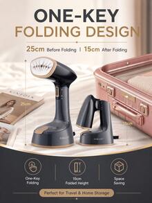 SOKANY Máy bàn là hơi nước cầm tay di động & bàn là hơi nước, công suất 1500W, thiết kế gấp gọn cầm tay, làm nóng nhanh 30 giây, bình chứa nước tháo rời 120ml, 7 vòi phun hơi, ủi đa góc 360°, đế gốm, phích cắm UK dùng cho gia đình - màu đen - Xem 4