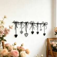Metal Wall Art, Romantic Heart And Bow Design, Perfect For Hanging In Bedroom Or Entryway, Ideal Choice For Love-Themed Decor, Also A Great Gift For Valentine's Day - A - View 10