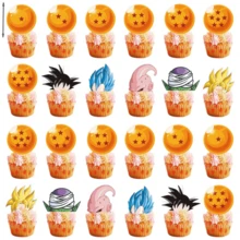 Hasbro Anime Warrior Theme Birthday Cake Decoration Set, Includes Dragon Crystal Ball Cupcake Toppers, Suitable For Cartoon Fighting Character Party Dessert Decoration - Multicolor - View 3