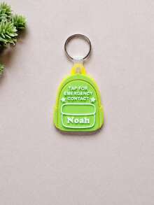 1pc Custom NFC Emergency Contact Keychain, Personalized Kids Medical ID Tag, Backpack Safety Name Tag - Multicolor - View 7