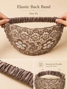 Handgefertigtes Haarband mit Cut Out Pflaumenblüten-Design, Vintage-Braun-Finish, atmungsaktives Spitzen-Haaraccessoire, geeignet für modische Frauen, perfekt für Date-Night und Event-Styling, eleganter Boho-Stil - A - Übersicht 12