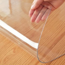 1pc, PVC Transparent Soft Glass Placemat 0.25mm, Drawer Liner, Table Mat, Coffee Table, Dining Table Carpet Mat, Suitable For Kitchen, Living Room, Office, Home Gathering, Holiday Party - White - View 7
