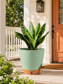 5pcs Self-Watering Planters Set, Plastic Planting Pots With Drainage Holes And Trays, Indoor/Outdoor Plant Seedling Pots - Flowerpot - View 9