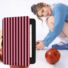 GIIPPA 1件粉色與棕色條紋 Kindle 保護殼，附手提帶，情人節/聖誕節送給書迷的禮物，自動喚醒/睡眠電子閱讀器保護套，相容 Kindle Paperwhite 5/6/7/10/11/12、Kindle Colorsoft 1st Gen、Basic Kindle 8/10/11 所有 Kids Edition 與 Signature Edition - 多色3 - 查看 6