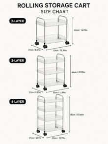 1pc Transparent Mobile Cosmetic Storage Cart, Large Capacity Multi-Functional Bathroom Organizer Display Rack, Bathroom Accessories, Rolling Cosmetic Storage Trolley, Suitable For Office, Bathroom, Kitchen, Living Room Mobile Storage Rack - Clear - View 5