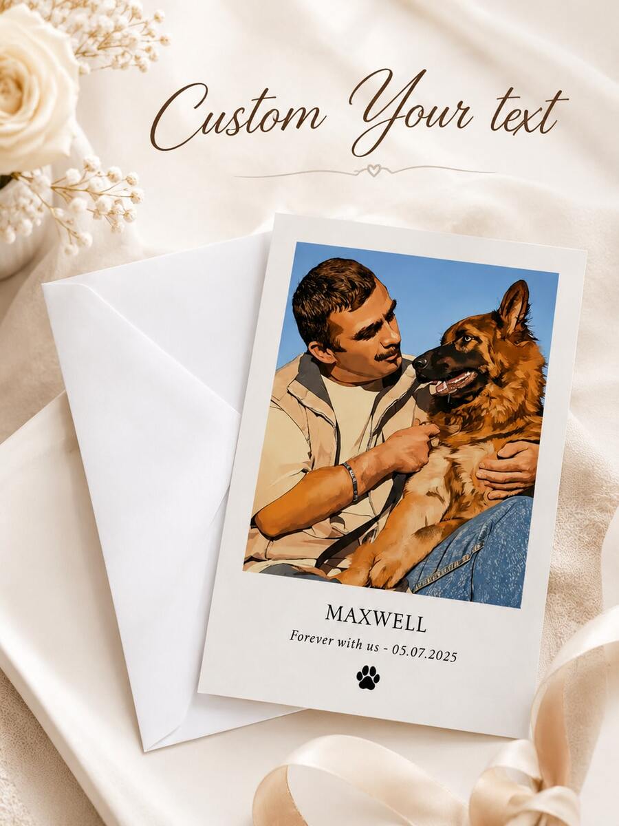 Personalized Greeting Cards With Envelopes, Custom Printed Cards With Multiple Photos And Text, Birthday Cards, Thank You Cards, Wedding Cards, Pet Cards, Suitable For Various Occasions - Multicolor - View 1