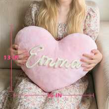 MerexSync Personalized Heart-Shaped Pillow With Customized Name Design, Pajama Party Cushion For Room Decor, Teacher Birthday Gift - Multicolor - View 4