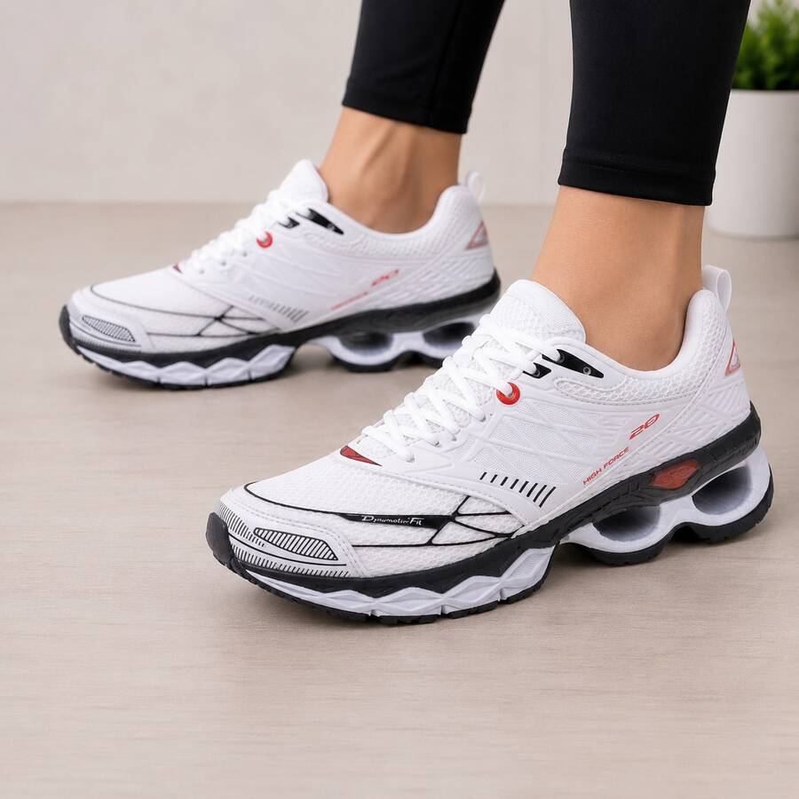 Men's Athletic Shoes For Gym, Wave Creation 20, Lightweight And Comfortable For Walking - 白色/白色 - 查看 1