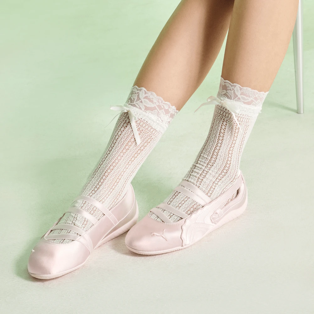PUMA Women's Elegant Satin Ballet Mary Jane Racing Thin Sole Casual Shoes SPEEDCAT BALLET 40685301 - Pink - View 1