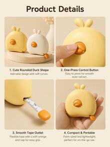 Cute Mini Automatic Retractable Tape Measure, Perfect Choice For Fitness Enthusiasts, Essential Tool For Precise Measurement Of Chest, Arm And Waist Circumference - Multicolor - View 11