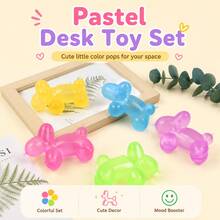 1 pieza Juguete apretable de perro globo de color dopamina, decoración creativa de goma suave TPR, juguete de dedo lindo para alivio del estrés, dispositivo portátil de liberación de presión, regalo festivo - Multicolor - Ver 7