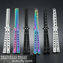 1pc Butterfly Foldable Comb Training Tool Outdoor Competition Toy Portable Durable Design Speed Challenge Game Skill Practice Equipment Camping Backpack Essential Non-Slip Grip Compact Travel Accessory Adult Youth Party Activity - Multicolor - View 3