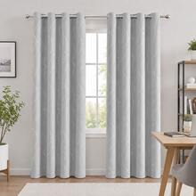 NOSBEI 1pc High Density Silver Foil Meteor Blackout Curtains With Grommets, Sun Protection Finished Curtains, Modern Luxury Decorative Curtain Fabric, Suitable For Living Room, Bay Window And Home - Light Gray - Hot Silver Meteor - View 7