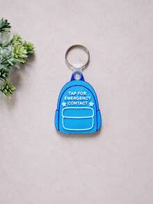 1pc Custom NFC Emergency Contact Keychain, Personalized Kids Medical ID Tag, Backpack Safety Name Tag - Multicolor - View 9