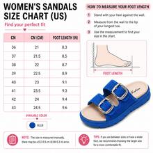 Fashio Mesh Sandals With Buckles. Double-Strap Open-Toe Design Plus Non-Slip Platform Sole. All-Day Comfort For Daily Wear, Beach And Hawaii Getaways - Blue - View 2