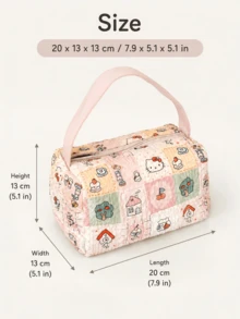 MINISO Sanrio Hello Kitty Travel Toiletry Bag, Striped Makeup Bag, Women's Storage Bag, Back To School Student Makeup Bag, Travel Bag, Beach/Summer Vacation Travel Bag, Back To School Supplies - Multicolor - View 8