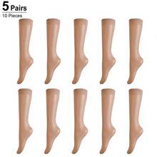 5 Pairs Of Solid Color Knee-High Socks, Comfortable And Easy Semi-Transparent Thin Stockings, Women'S Tights And Leg Warmers - Over the Calf Socks - View 13