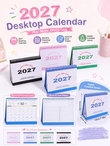 1 Buah Kalender Meja Sederhana 2027, Ornamen Meja Kreatif, Buku Catatan Perencanaan & Pengecekan, Versi Bahasa Inggris, Perlengkapan Belajar dan Kantor untuk Siswa, Kalender Hemat Ruang Meja - Sepotong Tunggal - View 7