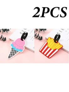 5/4/3/2/1pc Luggage Tags, Cute Airplane Travel Identity Tags With Soft Silicone Strap, Creative Cartoon PVC Material, Waterproof And Durable, Suitable For Women, Fun Personalized Name Tags For Backpacks, Handbags, Suitcases, Passports, Ideal Gift For Travel Enthusiasts, Vibrant Colors And Cute Design - Multicolor - View 18