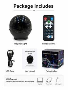 1pc [LED Night Light] Cylindrical Transparent Textured Water Ripple Lamp, USB Powered Suitable For Bedroom Bedside, Dorm Desk And Leisure Space - Stars and Moon - View 12