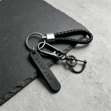 [One Anti-Loss Car Keychain] Anti-Loss Car Keychain With Phone Number Tag - Durable Alloy, Non-Braided Design For Easy Key Retrieval - Multicolor - View 10